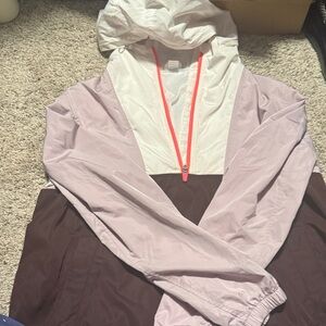 Old Navy Colorblock Jacket - White, Pink, Brown